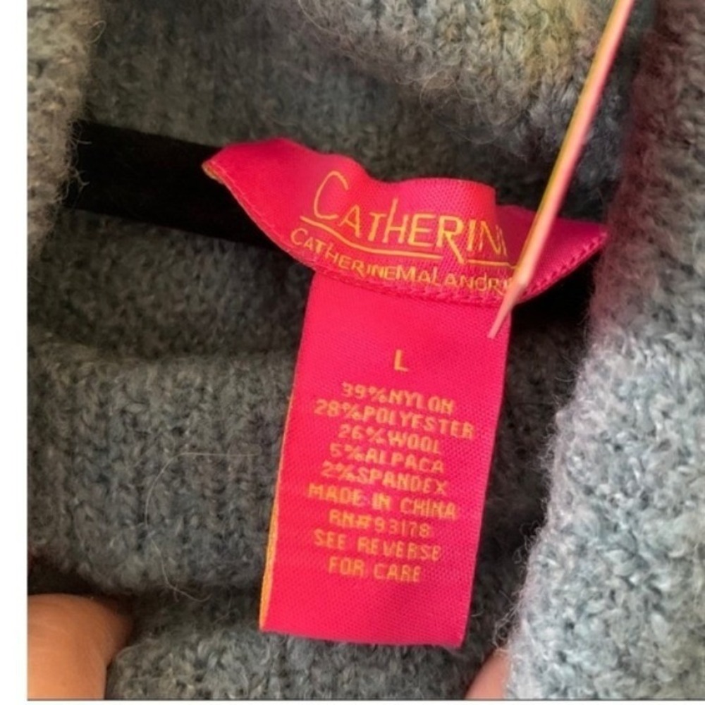 Catherine malandrino Super Soft Blue Knit Sweater Size Large NWT - Picture 7 of 7